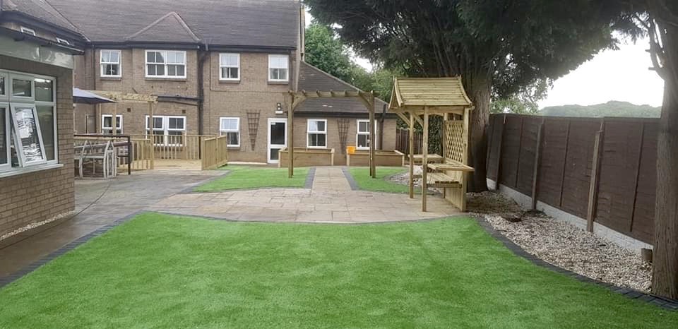 Beautiful garden and patio areas at Norwood House